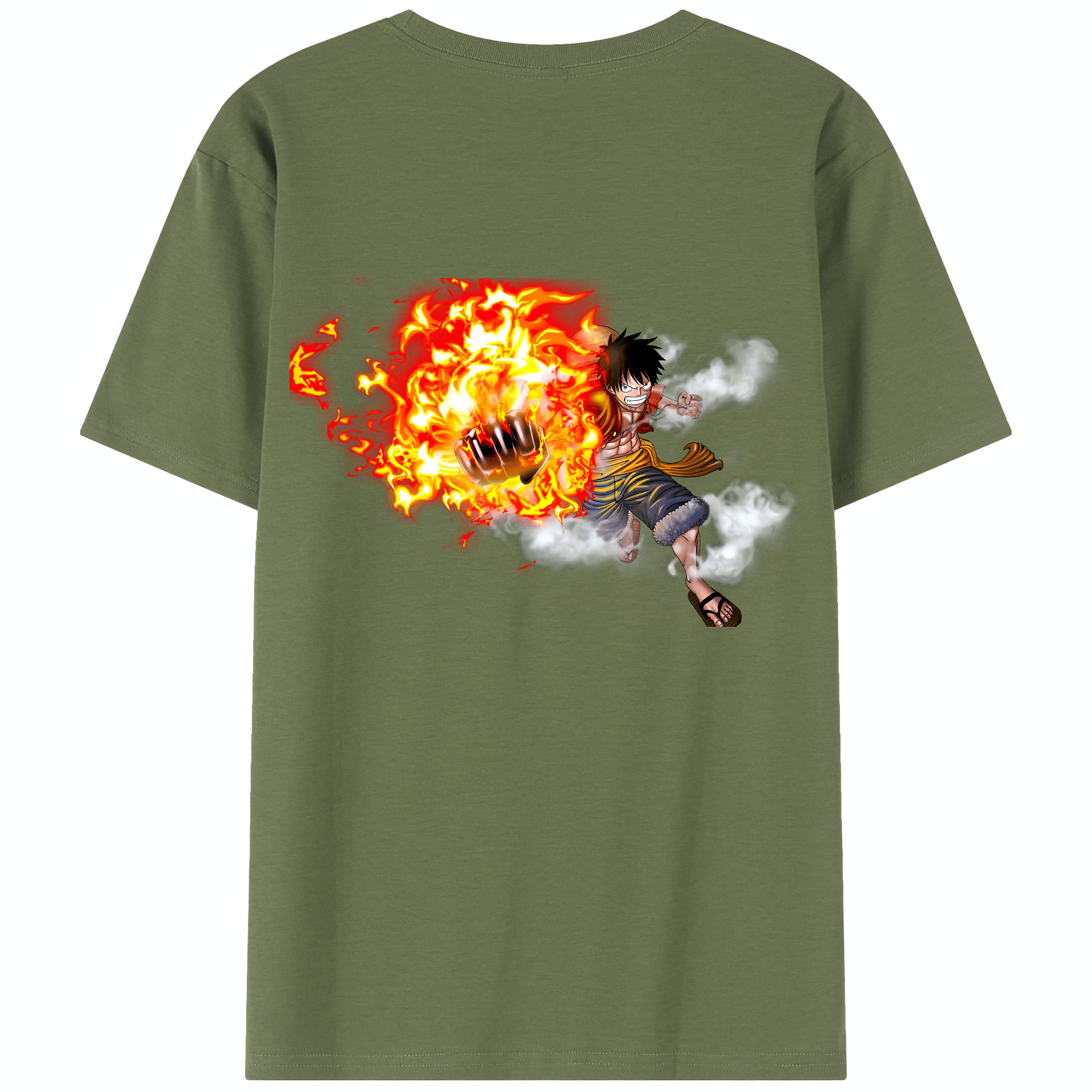 ワンピース モンキー・D・ルフィ ONE PIECE Monkey D. Luffy 綿100％半袖Tシャツ（背面プリント）